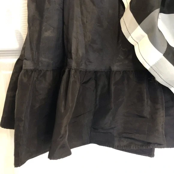 Gunne Sax skirt black and white check with ruffle crinoline extending past hem - Picture 6 of 8